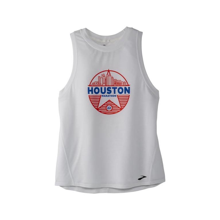 Brooks Houston22 Distance Graphic Women's Running Tank Top - White/26.2 Star (96130-GVNI)